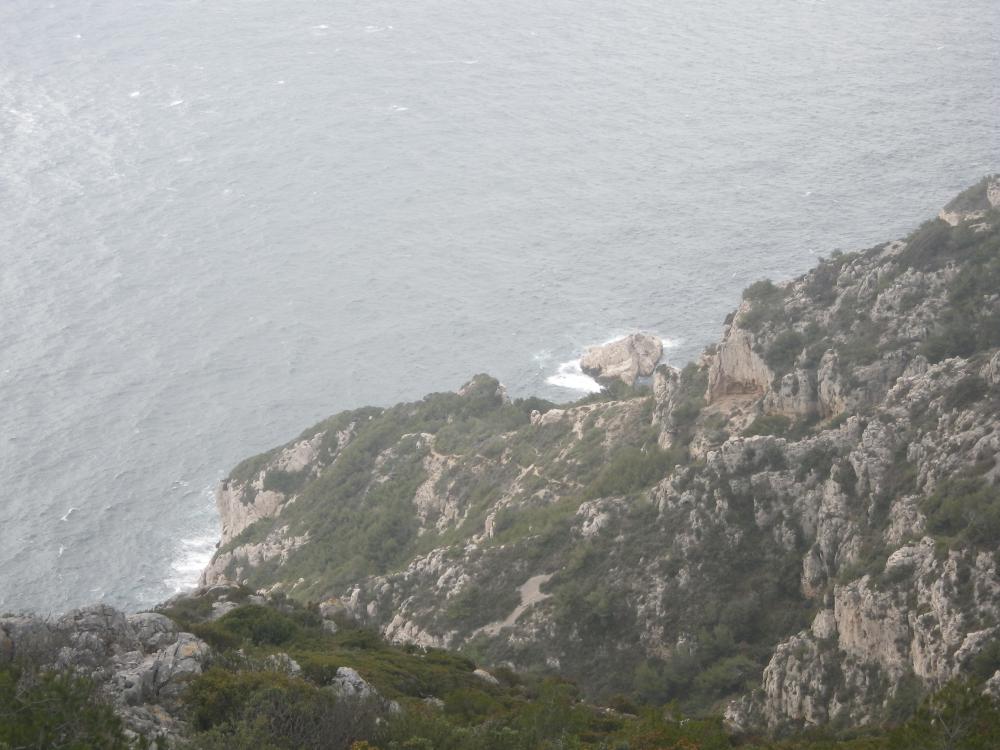 Îlot de la Mélette : l'Îlot de la Mélette vu de la Crête de Sormiou