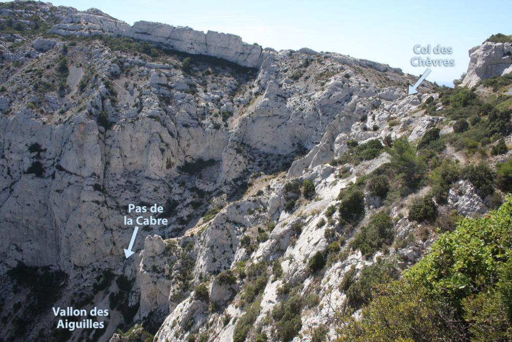 Pas de la Cabre : la Pas de la Cabre, le Col des Chèvres légendés