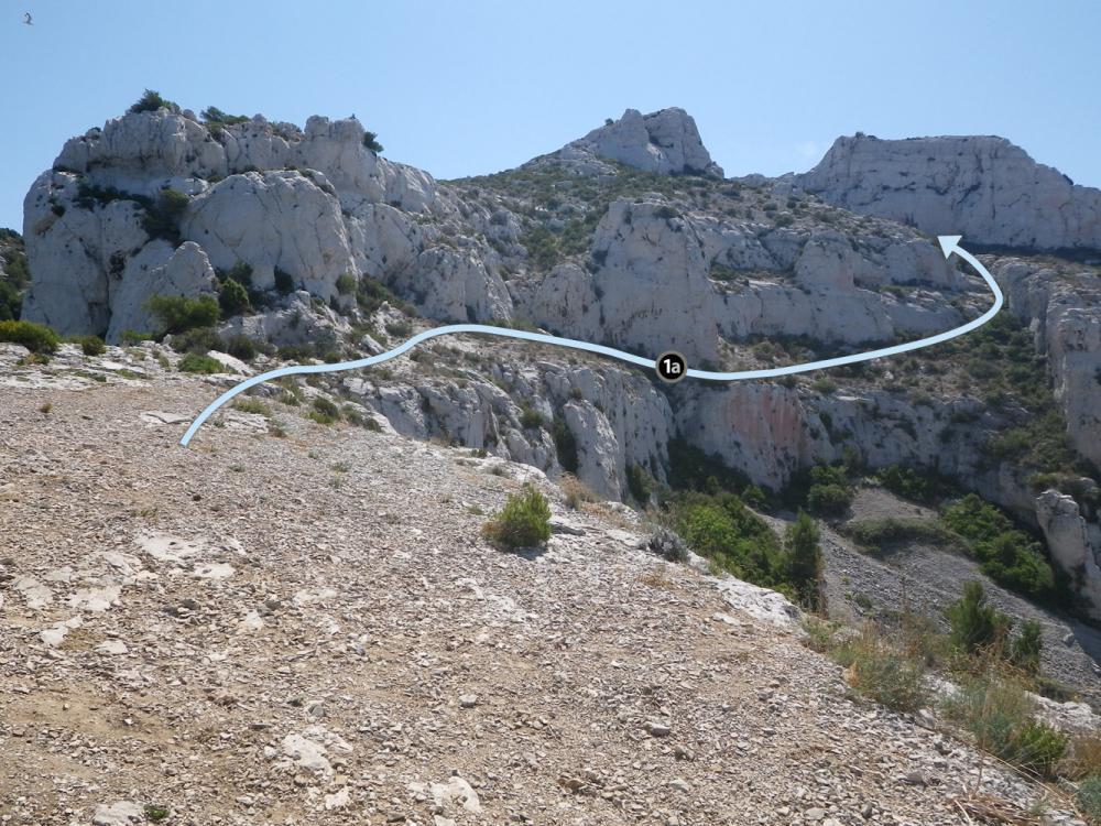 Corniche Salis : vue au Col du Brès de la bretelle pour rejoindre la Corniche Salis